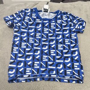 Kenzo Kids Blue and White Logo Tee